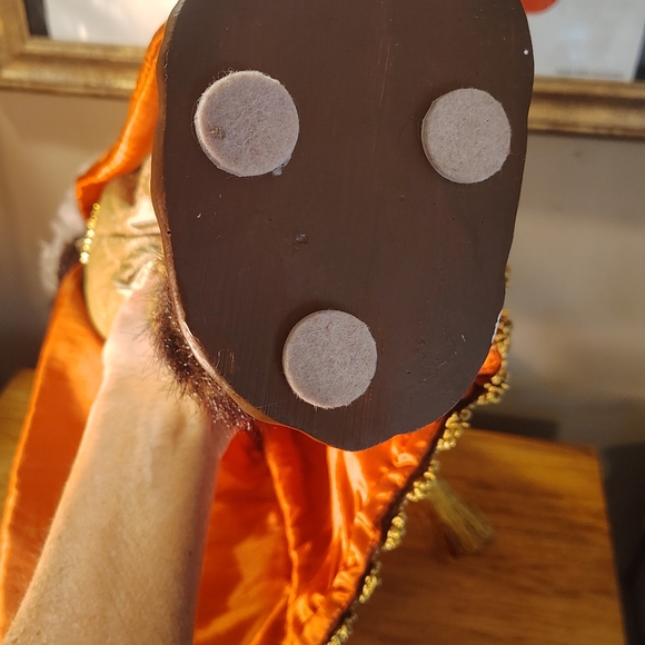 VICTORIAN OLE ST NICK CERAMIC FACE/HANDS QUILTED DUSTY ROSE 21" CHRISTMAS STATUE - Picture 12 of 12